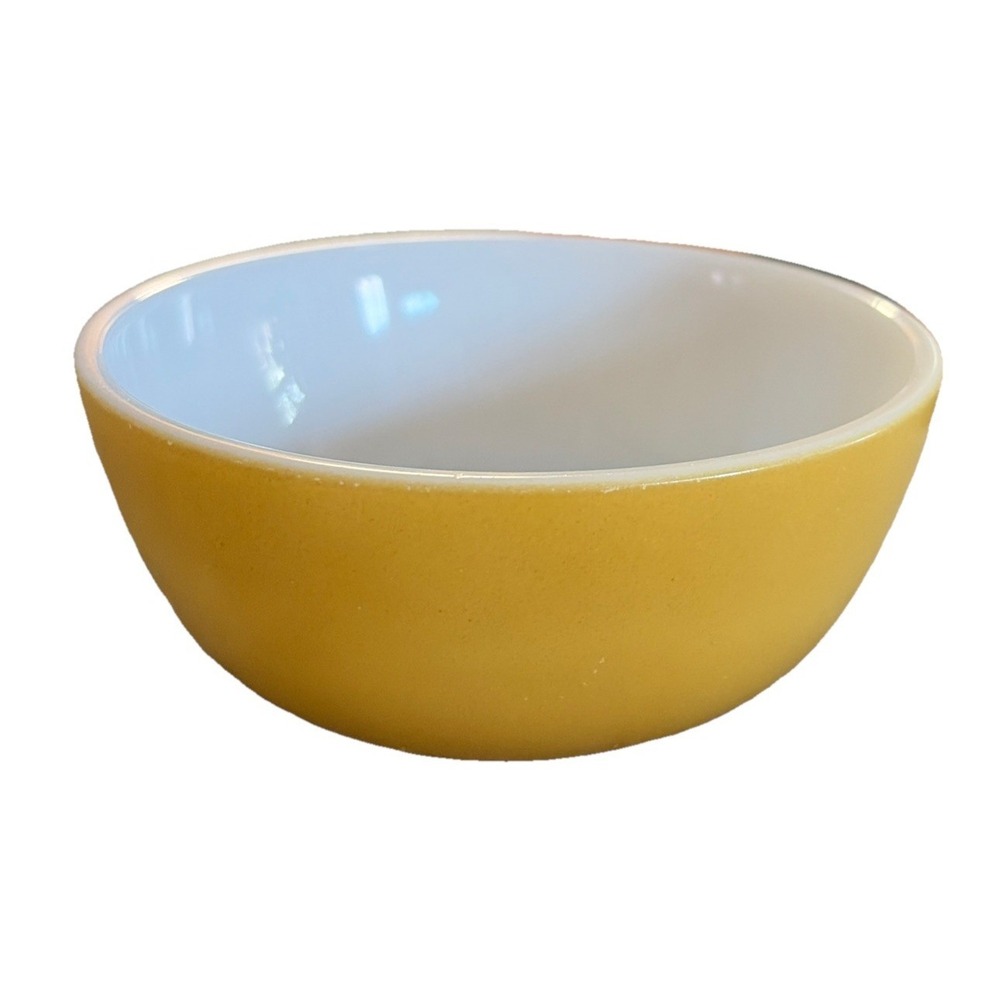 Vtg Fire King 5" Small Mustard Yellow Ovenware Bowl - Made in USA